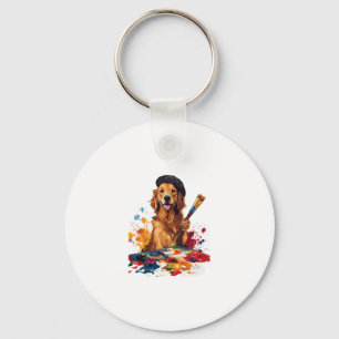 Porte-clés Painter Pup � Chien Artistique avec Easel