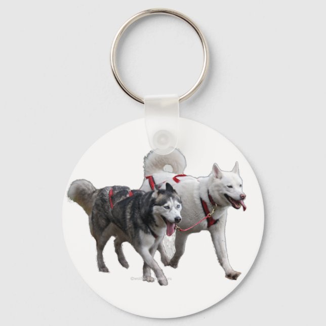 Porte-clés paire de husky (Recto)