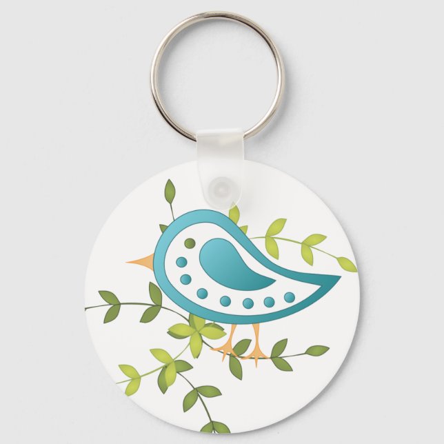 Porte-clés Paisley Blue Bird of Happiness (Recto)