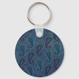 Porte-clés Paisley Blue Indian Boho Motif