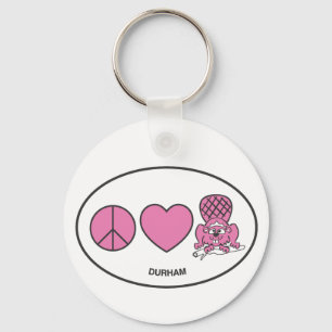 Porte-clés Paix, amour, castor