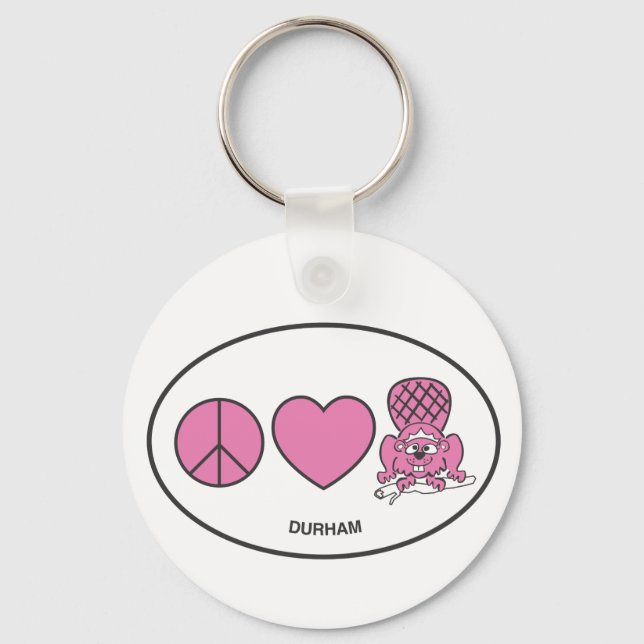 Porte-clés Paix, Amour, Castor (Recto)