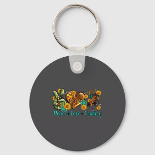 Porte-clés Paix Amour Cowboy Western Rodeo Rodeo Vie Western