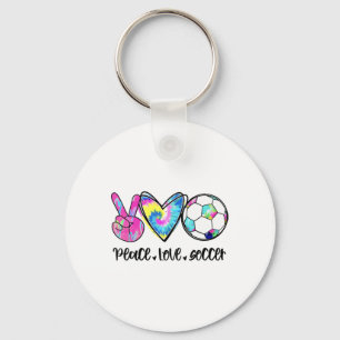 Porte-clés Paix Amour Football Tie-Dye Mignons Amateurs de Fo