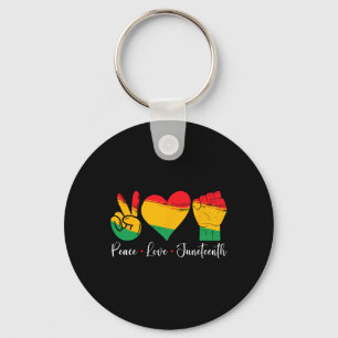Porte-clés Paix Amour Juneteenth 1865 Fierté noire Hommes Fem
