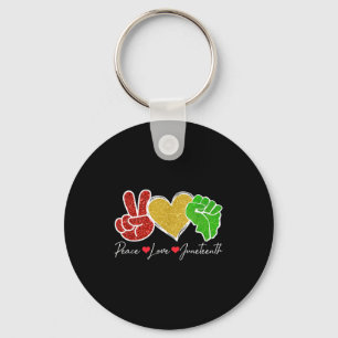 Porte-clés Paix amour juneteenth 1865 fierté noire liberté