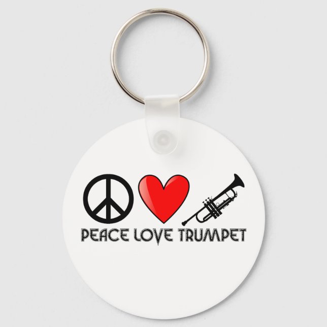 Porte-clés Paix, amour, trompette (Recto)