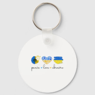 Porte-clés Paix Amour Ukraine Couleurs du drapeau ukrainien U