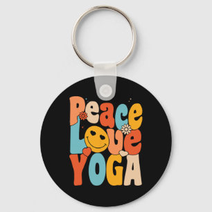 Porte-clés Paix Amour Yoga Yoga Rétro Mamans Yoga Grand-mère