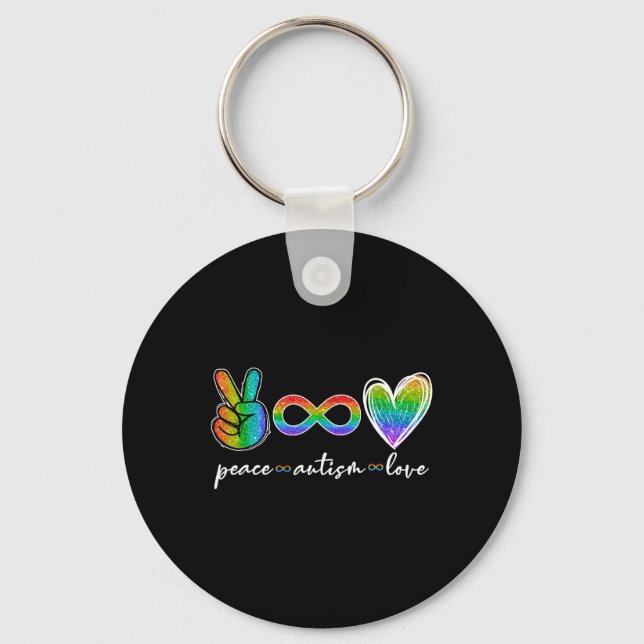 Porte-clés Paix Autisme Aimer Infinité Symbole Sensibilisatio (Recto)