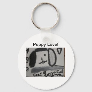 Porte-clés Paix de conception d'art d'amour de chiot