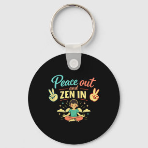 Porte-clés Paix dehors et zen dans l'art de la santé mentale