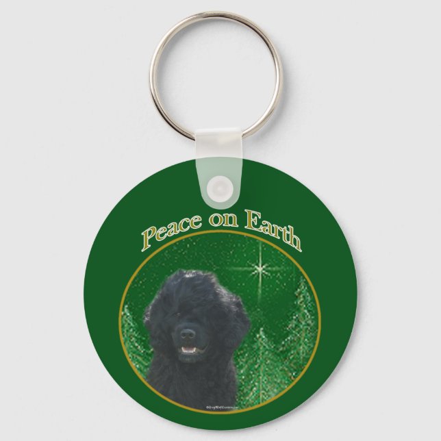 Porte-clés Paix des chiens d'eau portugais (Recto)
