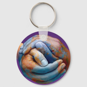 Porte-clés Paix du monde dans des mes mains