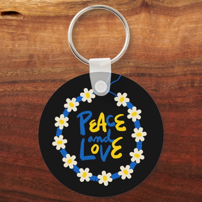 Porte-clés Paix et amour Ukraine Fleur Wreath (Verso)