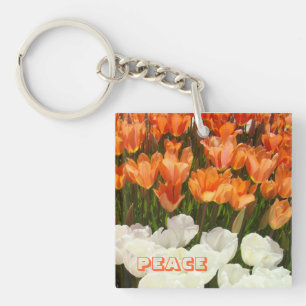 Porte-clés PAIX Fleurs de Tulipe Floral de Printem