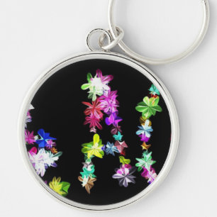 Porte-clés "PAIX" Impression d'art en fleurs
