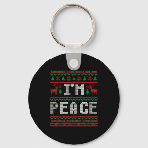 Porte-clés Paix Je viens en paix Couple Matching Ugly Christm