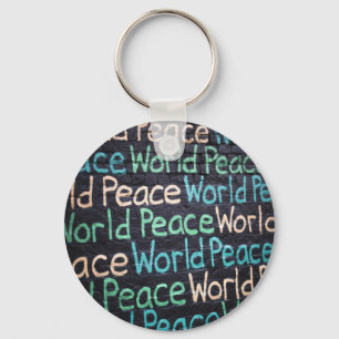 Porte-clés Paix Mondiale Amour Coloré Pacifique