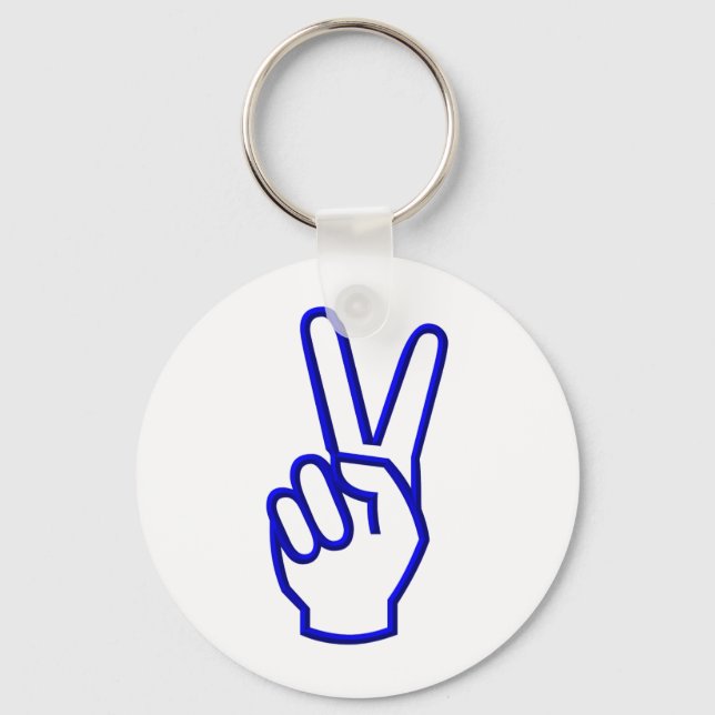 Porte-clés Paix ou V pour la victoire (Recto)