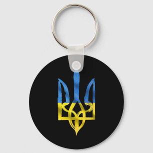 Porte-clés Paix pour l'Ukraine vintage trident soutien ukrain