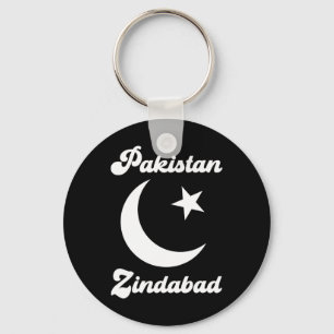 Porte-clés Pakistan Zindabyd Dil Pakistanais Cœur Drapeau Fie