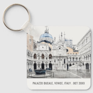 Porte-clés Palazzo Ducale Venise Italie Aquarelle Voyage