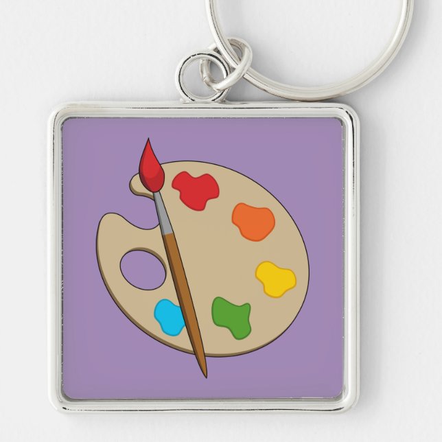 Porte-clés Palette Artiste avec pinceau (Devant)