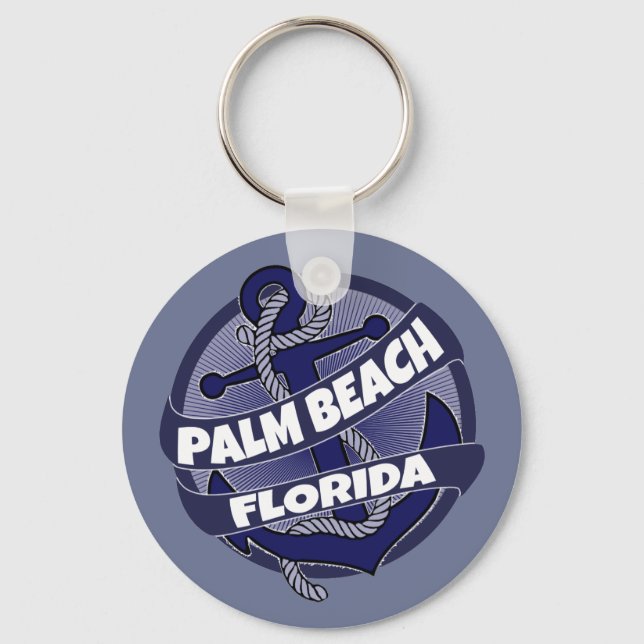 Porte-clés Palm Beach Floride ancre tourbillon porte - clé (Recto)