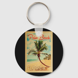 Porte-clés Palm Beach Floride Palm Tree Beach Vintage voyage
