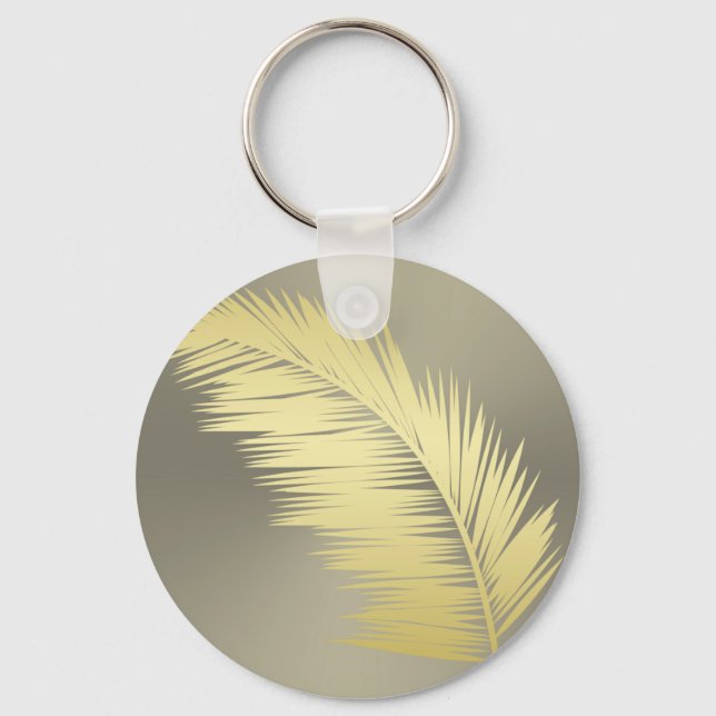 Porte-clés Palm Tropical d'or feuille (Recto)