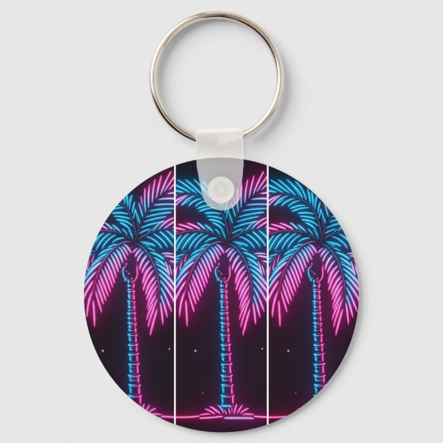 Porte-clés Palmier à néon lumineux (Recto)