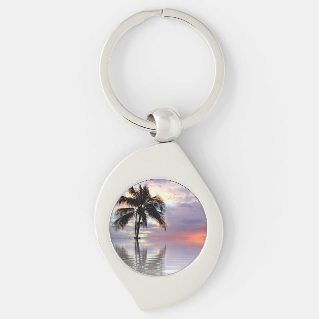 Porte-clés Palmier dans la Baie (Devant)