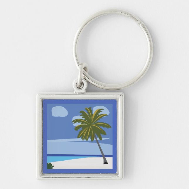 Porte-clés Palmier de plage Vacances Plage  (Devant)