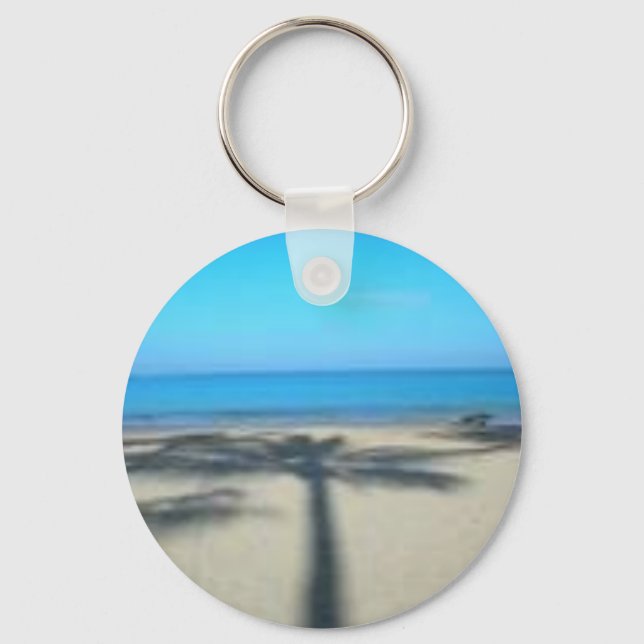 Porte-clés Palmier et plage (Recto)