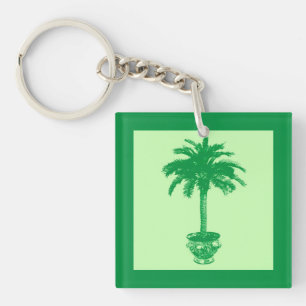 Porte-clés Palmier pointillé - émeraude et vert clair