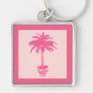 Porte-clés Palmier pointillé - nuances de corail rose