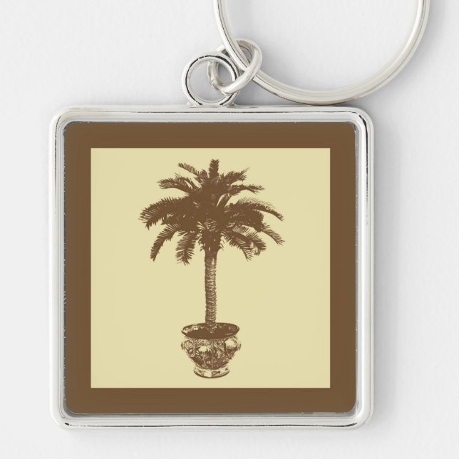 Porte-clés Palmier pointu - brun foncé et bronzé (Devant)