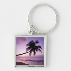 Porte-clés Palmier solitaire au coucher du soleil, plage de C