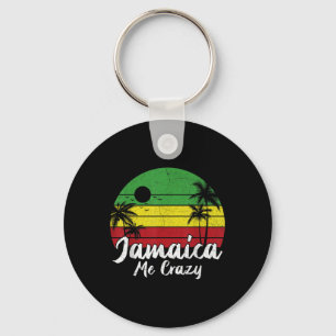 Porte-clés Palmier Vintage Rétro Coucher de soleil Jamaïque M