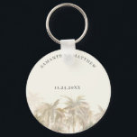 Porte-clés Palmiers Aquarelle Tan Mariage Côtier Favoriser<br><div class="desc">Palm Trees Aquarelle Tan Coastal Wedding est le porte - clé que vous pouvez facilement customiser pour votre journée spéciale. Réviser complètement pour d'autres événements importants de votre vie en cliquant sur le bouton "Customiser ceci"</div>