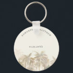 Porte-clés Palmiers Aquarelle Tan Mariage Côtier Favoriser<br><div class="desc">Palm Trees Aquarelle Tan Coastal Wedding est le porte - clé que vous pouvez facilement customiser pour votre journée spéciale. Réviser complètement pour d'autres événements importants de votre vie en cliquant sur le bouton "Customiser ceci"</div>