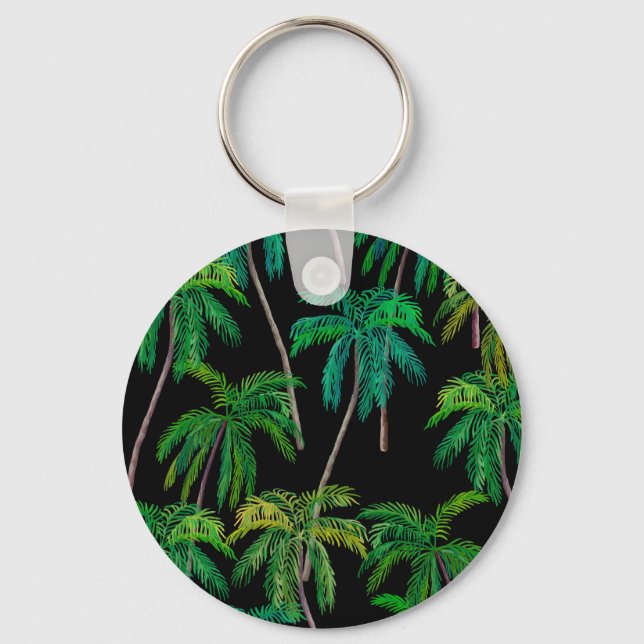 Porte-clés Palmiers : Motif d'été acrylique. (Recto)