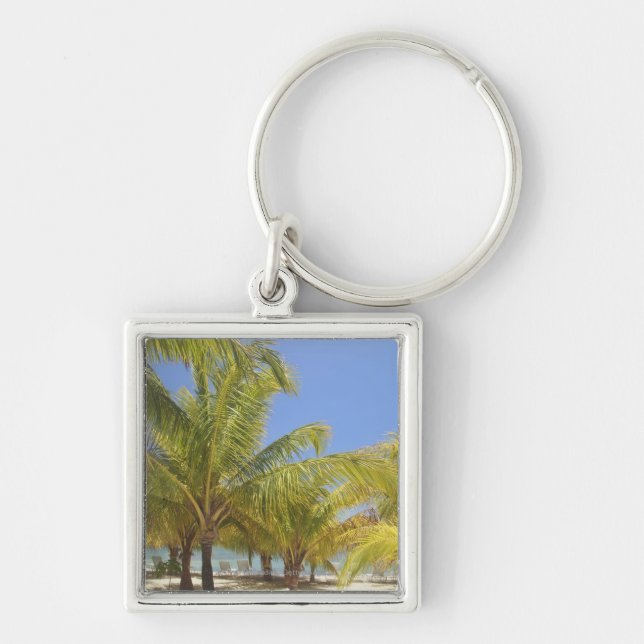Porte-clés Palmiers sur une plage blanche de sable du (Devant)