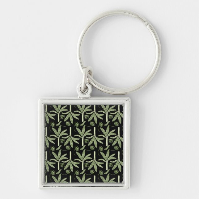 Porte-clés palmiers tropicaux sans couture motif (Devant)