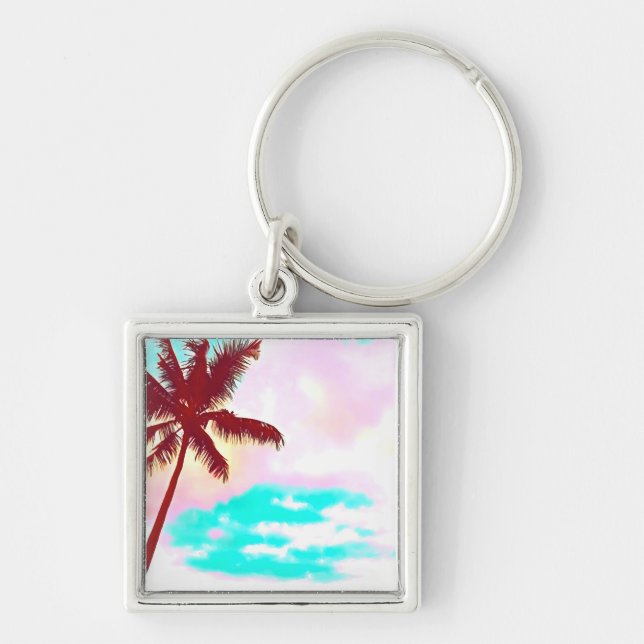 Porte-clés Palmiers vie tropicale sur une île (Devant)