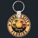 Porte-clés Panama City Beach Floride Vintage voyage souvenir<br><div class="desc">Panama City Florida Design. Design coucher de soleil avec votre plage et la mer de Floride préférée,  adapté aux amateurs de plage aux États-Unis surtout qui aiment Panama City Beach.</div>