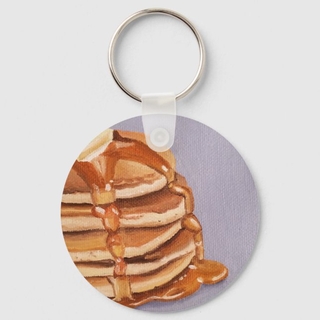 Porte-clés Pancakes Shortstack Petit-déjeuner Peinture (Recto)
