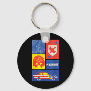 Porte-clés Pancarte Peacemaker, Bouclier, Casque Et Voiture