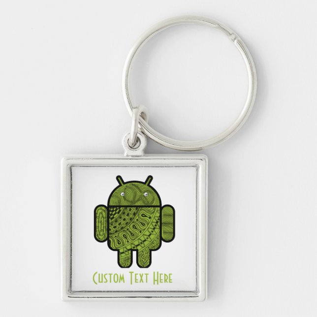 Porte-clés Pancho Doodle Character pour le robot Android™ (Devant)